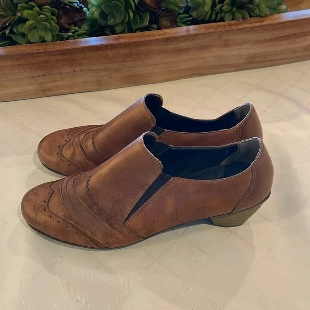 Rieker Women's Anti-Stress Mariah Brown Leather Heeled Booties EU 42 US‎ 10 EUC - Picture 3 of 5